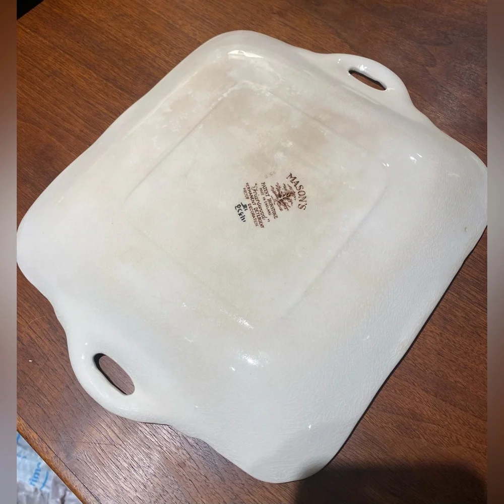Vintage Mason’s Ironstone Friarswood Floral Ceramic Serving Dish